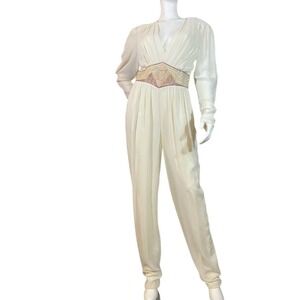70's Vintage White Jumpsuit by Marshall Rousso
